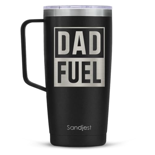 SANDJEST Dad Fuel Tumbler with Handle 20oz Coffee Travel Mug Cup for Grandfather Grandpas Grandfathers Grandad Birthday - Fathers Day - Christmas, Papa Grandpa from Granddaughter Grandson - color: Dad 6