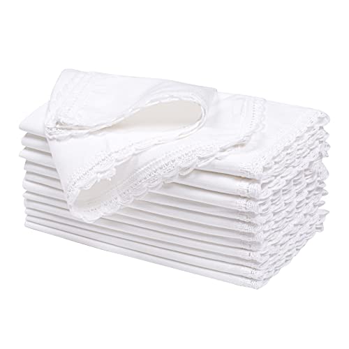 Hausattire Cloth Dinner Napkins, 12-Pack, 20x20 in, White