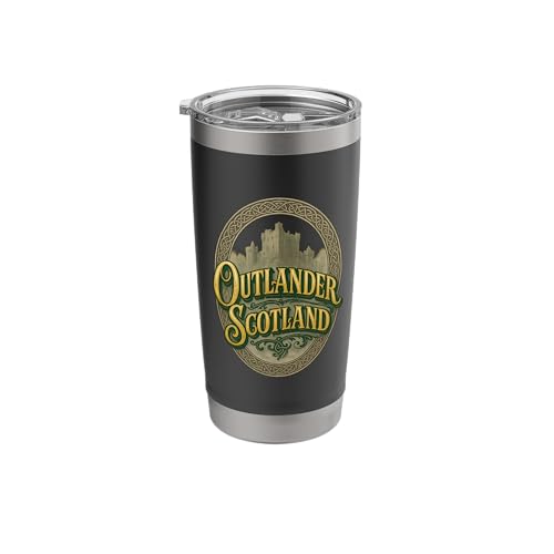 Outlander Scotland Celtic Script Stainless Steel Insulated Tumbler - color: Black