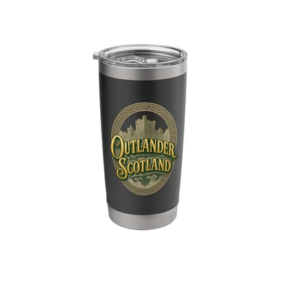 Outlander Scotland Celtic Script Stainless Steel Insulated Tumbler - color: Black