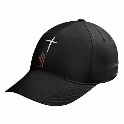 American Flag Christian Trucker Hat for Men Women, Adjustable Snapback Baseball Cap USA Pride Hat Religious Gifts - color: Printed Flag+ Cross