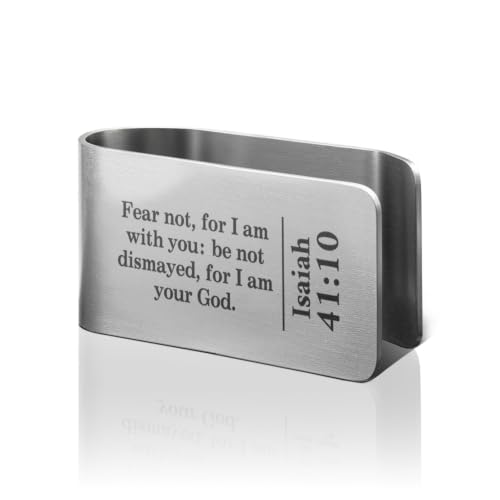 Isaiah 41:10 Car Sun Visor Clip, Christian Sun Visor Accessory - color: Silver120