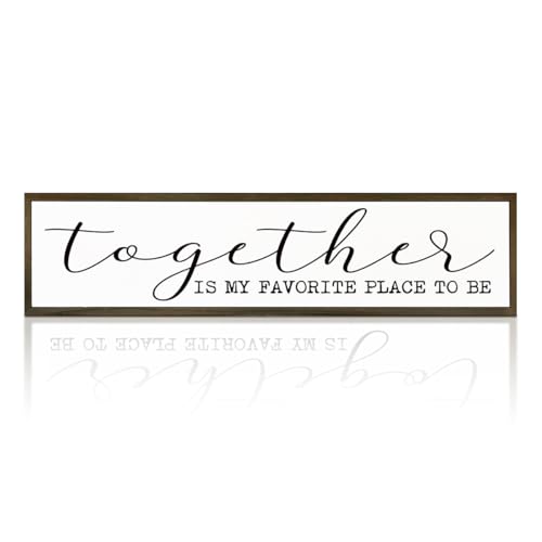 Inspirational Wood Sign, Rustic Wooden Table Signs, Warm Home Decor, Master Bedroom Wall Decor, Family Room Decor, Together is My Favorite Place to Be Sign 17.8x4x1.2 inches - color: Day Sign 17