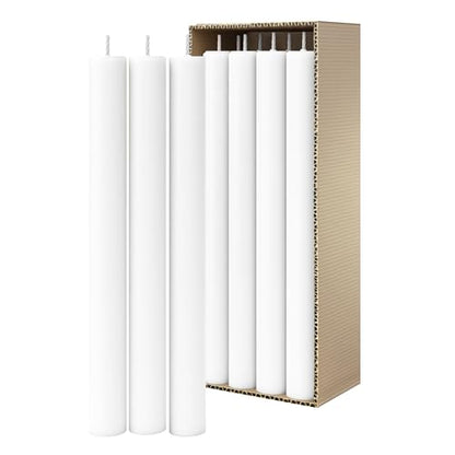 Simply Soson White Taper Candles 10 Inch Flat Top, Unscented, 8 Pack - color: White, style: Flat Top