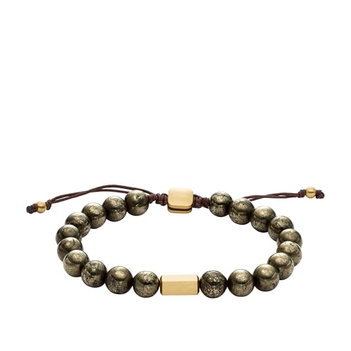 Fossil Men's Beaded Bracelet - color: Gray Bead