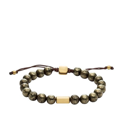 Fossil Men's Beaded Bracelet - color: Gray Bead