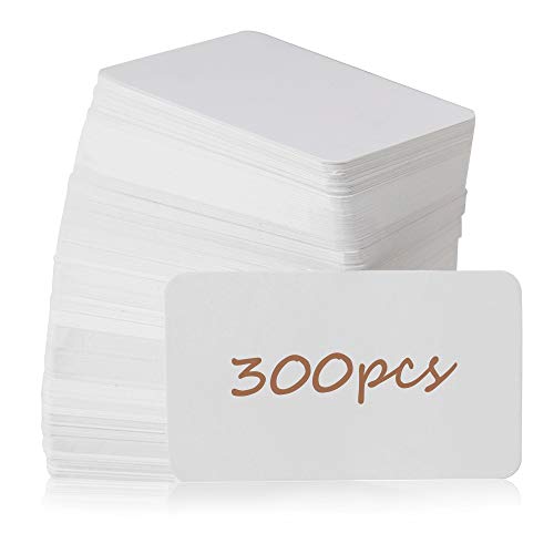 Primbeeks 300pcs Premium White Blank Business Cards, 3.5x 2.2 inch Small Blank White Cardstock Note business kraft paper cards - color: White, size: 300