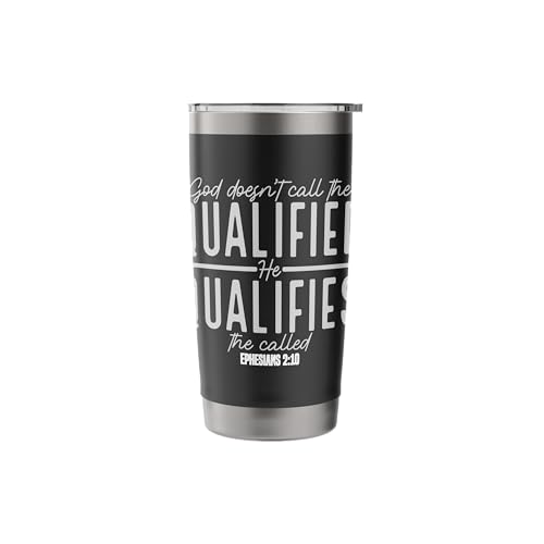 God Doesn't Call the Qualified-He Qualifies the Called Stainless Steel Insulated Tumbler - color: Black