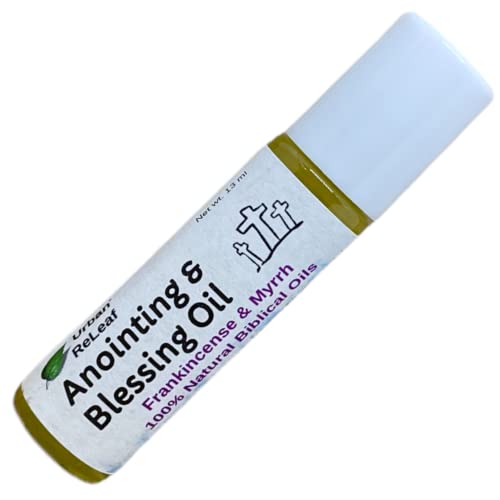 Urban ReLeaf Anointing and Blessing Oil Roll-On ! Smells Great! Frankincense, Myrrh, Holy Bible Oils, Olive, Grapeseed. Blessed, Comfort, Honor, Consecration, USA Made. - size: 0.44 Fl Oz (Pack of 1)