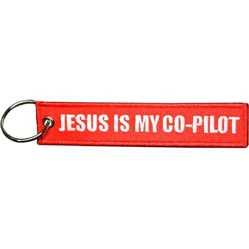 EL11-021 Jesus is My Co-Pilot Amen Crew Keychain or Luggage Tag or Zipper Pull Fish Spirit