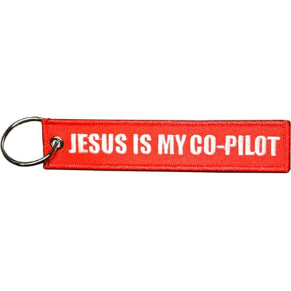 EL11-021 Jesus is My Co-Pilot Amen Crew Keychain or Luggage Tag or Zipper Pull Fish Spirit
