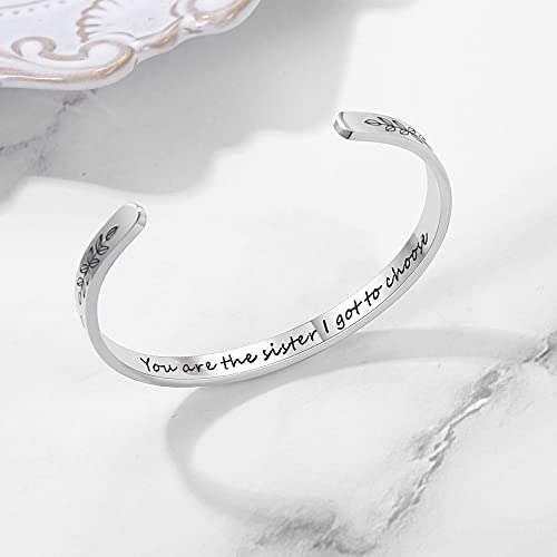 TONY & SANDY Cuff Bracelets for Women Teen Girls Best Friend Sister Mom Daughter Granddaughter Easter Birthday Mother's Day Christmas Stocking Stuffers for Teen Girls Women Jewelry - style: 1 - Sister Gifts - You are the sister I got to choose