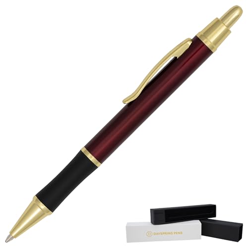 Dayspring Pens Monroe Click Action Ballpoint Pen in Red with 18k Gold Trim - color: Red, style: Non Customized