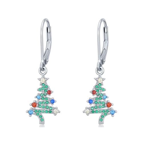 Dorunmo 925 Sterling Silver Dangle Drop Earrings for Women Holiday Earrings Hypoallergenic Halloween Christmas Jewelry Festival Gifts for Women - style: Christmas Tree-01