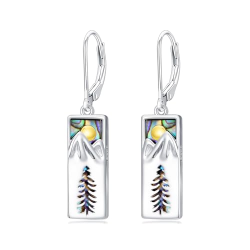 Mountain Mustard Seed Earrings for Women 925 Sterling Silver Lotus/Cross Dangle Drop Earring Christian Jewelry Outdoor Birthday Graduation Gifts - style: Mountain-A