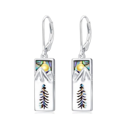 Mountain Mustard Seed Earrings for Women 925 Sterling Silver Lotus/Cross Dangle Drop Earring Christian Jewelry Outdoor Birthday Graduation Gifts - style: Mountain-A