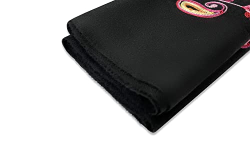 Urban CoCo Embroidered Scarf for Women, Tassel Shawl, Soft Lightweight Wrap - color: #1-black