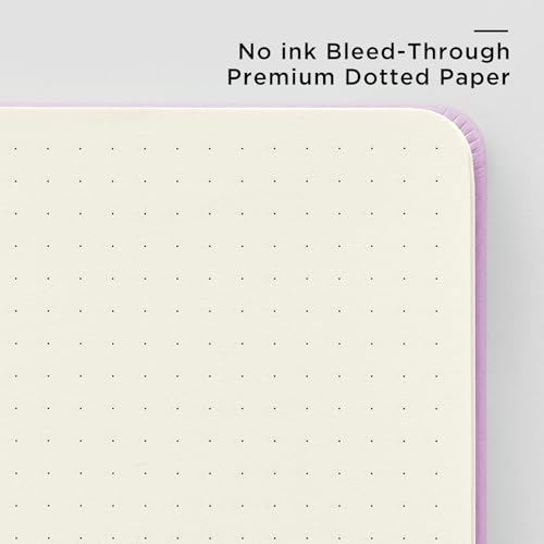 &And Per Se Dotted Journal Notebook, A5 Hardcover Aesthetic Dotted Notebook – 160 Pages 100gsm Thick Dot Grid Paper, 3 Sticker Sheets – Gift-Ready Journaling Kit for Women (Lavender) - color: l.Lavender with Pattern, style: Dotted with Pattern