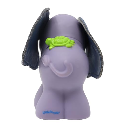 Fisher-Price Replacement Part for Collectible Little People Noah's Ark or Zoo Playset K0475 - Replacement Elephant Figure with Leather Like Touch and Feel Ears and Green Turtle on It's Back