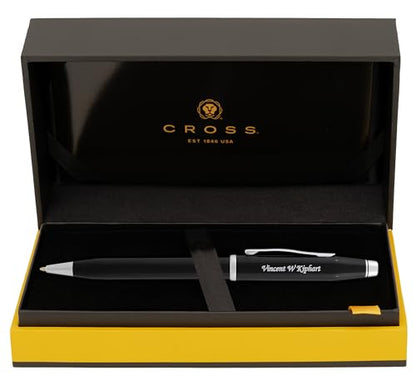 Cross Century II Personalized Ballpoint Pen, Black Lacquer with Chrome Trim - color: Black Chrome Trim