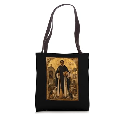 Elegant Catholic Icon of Saint Martin de Porres Tote Bag