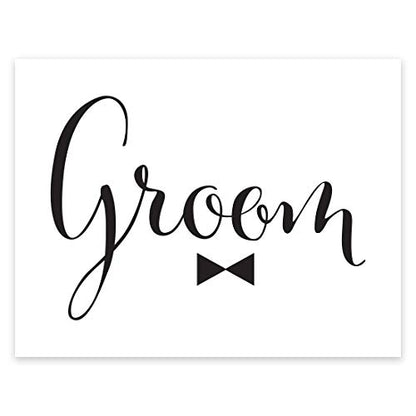 Andaz Press Wedding Party Signs, Formal Black and White, 8.5-inch x 11-inch, Groom, 1-Pack - color: Groom