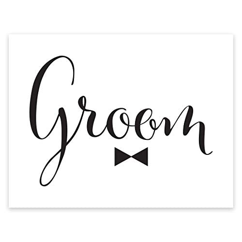 Andaz Press Wedding Party Signs, Formal Black and White, 8.5-inch x 11-inch, Groom, 1-Pack - color: Groom