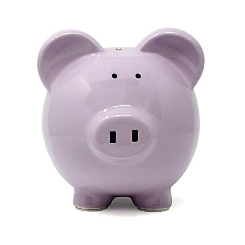 Child to Cherish Ceramic Piggy Bank, Purple - color: Purple