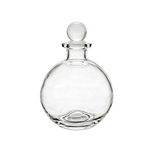 Nakpunar 8.5 oz (250 ml) Spherical Clear Glass Bottle with Round Stopper – Liquor, Oils, Wedding Favors - size: 8.5 Ounces