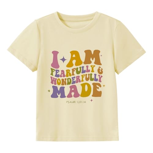 IAM A Child of God Christian Shirts for Kids Toddler Jesus Religious Tee Tops Bible Verse Clothes 2-7 Years - color: Fearfully and Wonderfully Made#3, size: 2T