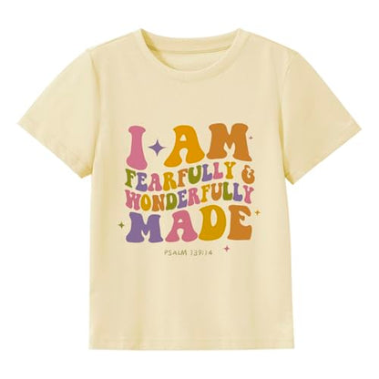 IAM A Child of God Christian Shirts for Kids Toddler Jesus Religious Tee Tops Bible Verse Clothes 2-7 Years - color: Fearfully and Wonderfully Made#3, size: 3T