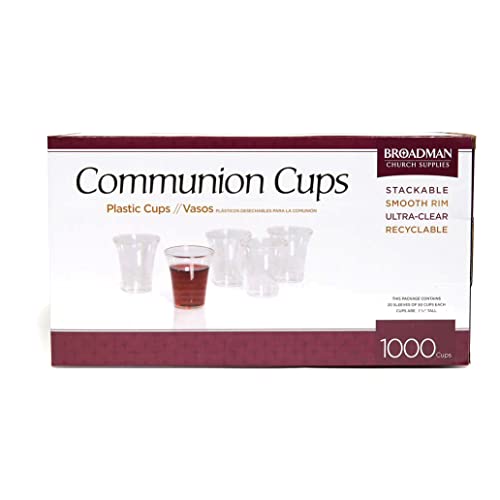 Broadman Plastic Communion Cup 1,000 Count and Gluten Free Wafer, 50 Count Value Bundle