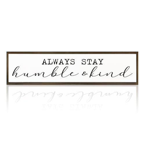 Motivational Decor Sign, Wall Decoration for Home Office Cubicle Workplace, Bedroom Decor, Desk Decor Art, Farmhouse Wooden Box Sign, Always Stay Humble & Kind Sign 17.8x4x1.2 inches - color: Day Sign 22
