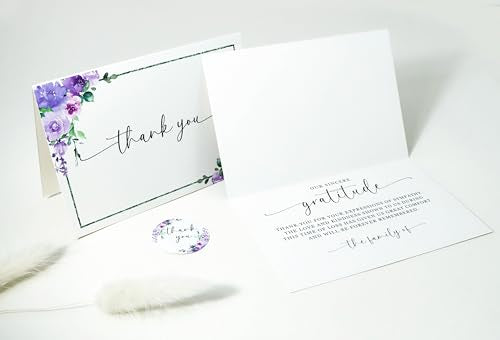 Funeral Thank You Cards with Envelopes Message Inside