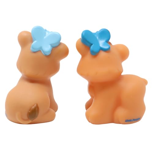 Little People Replacement Parts for Fisher-Price Noah's Ark, Zoo or Safari Playset H9182 - Replacement Pair of Lion Cubs with Blue Butterflies on Their Heads