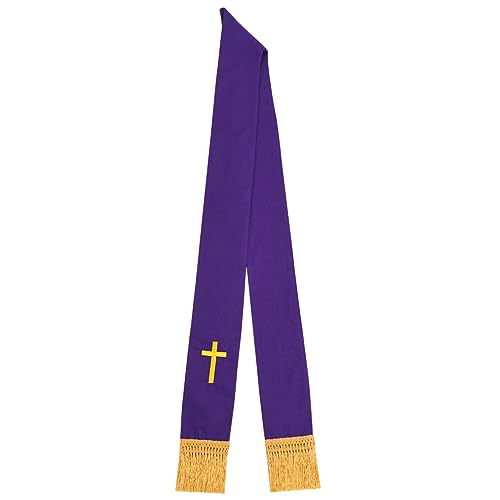 BLESSUME Church Clergy Pastor Cross Embroidered Stole - color: Purple 6
