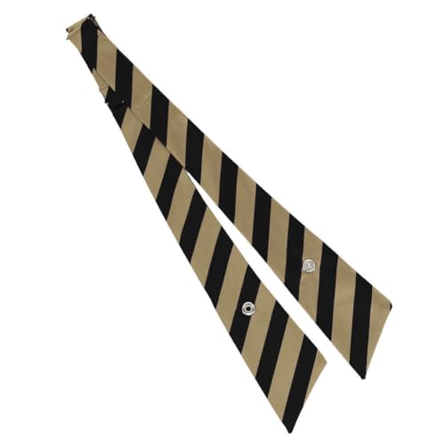 tiemart Crossover Tie - color: Golden Champagne and Black Striped