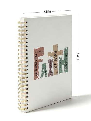 Christian Religious Journal Notebook for Women,Christian Faith Gifts for Women Teen Girls Daughter,Church Journal for Notes Taking,Inspirational Bible Hardcover Spiral Notebook 5.5x8.3 Inch - color: FAITH