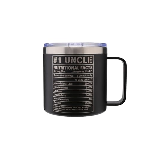 Cool Uncle Club 14 Oz Tumbler, Nutrition Facts Gifts For Uncle From Niece, Nephew - Birthday, Christmas Funny Gift For Men Him From Niece, Nephew, Kids - color: uncle club