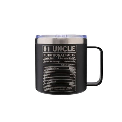 Cool Uncle Club 14 Oz Tumbler, Nutrition Facts Gifts For Uncle From Niece, Nephew - Birthday, Christmas Funny Gift For Men Him From Niece, Nephew, Kids - color: uncle club