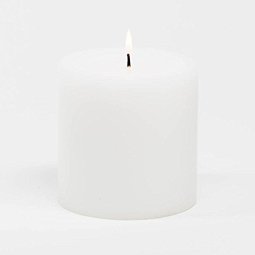 Richland Pillar Candles White 4"x4" Set of 6 - color: White, size: 4" x 4" (Set 6)