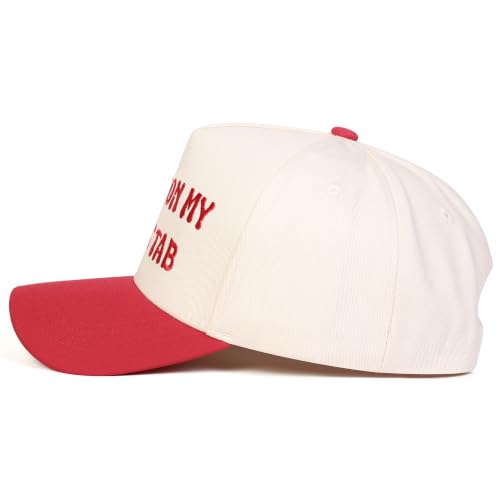 Trendy Embroidered Baseball Cap for Men & Women, Adjustable Snapback Hat for Casual Wear - color: Dad's Tab|redbeige