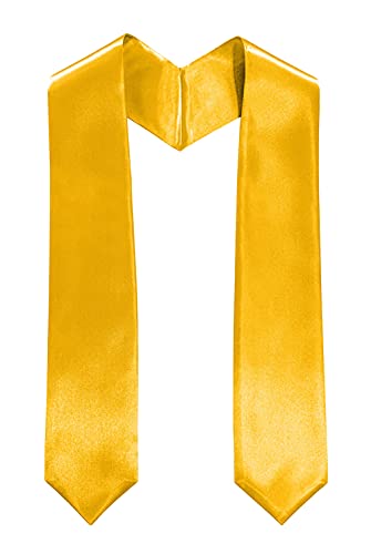 MyGradDay Plain Graduation Stole Colorful Stole for Adult Length 60",Rich in Color - color: Gold