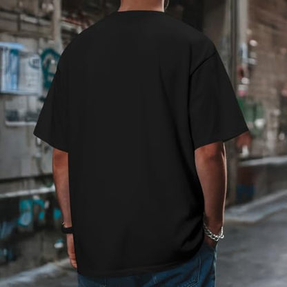 Fkatuzi Christian Jesus God Shirts for Men Religious Faith Bible Verse T Shirt Oversized Graphic Tee Cotton Streetwear Tops - color: Black, size: Medium
