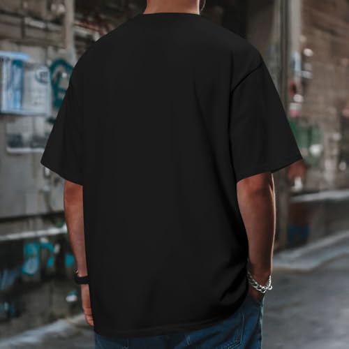Fkatuzi Christian Jesus God Shirts for Men Religious Faith Bible Verse T Shirt Oversized Graphic Tee Cotton Streetwear Tops - color: Black, size: XX-Large