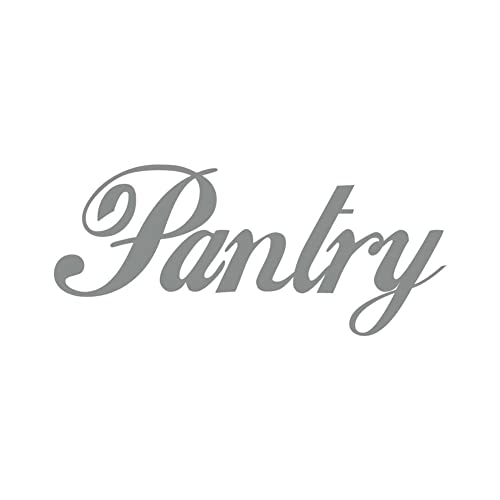 Scripty Pantry Text 11 inch Gray Indoor Wall Vinyl Decal - color: Gray, size: 11 Inches