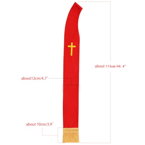BLESSUME Church Clergy Pastor Reversible Stole - color: Red and White 1