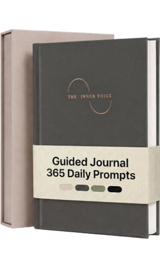 THE INNER VOICE Guided Journal for Women & Men, 365 Prompts for Self Care - color: Charcoal Gray