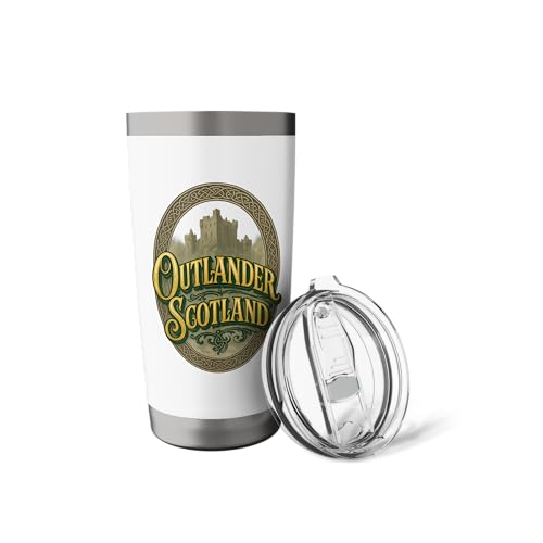 Outlander Scotland Celtic Script Stainless Steel Insulated Tumbler - color: White