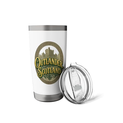 Outlander Scotland Celtic Script Stainless Steel Insulated Tumbler - color: White
